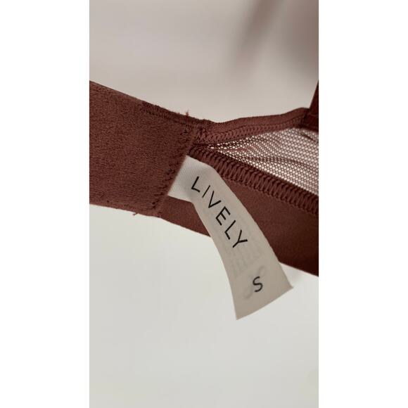 Lively The Mesh Trim Padded Bra Womens Small Umber Brown New Wireless - Picture 10 of 11